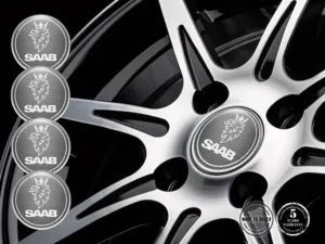 Saab Adesivi Cupola Epox Logo Decalcomania Cerchio Resina